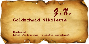 Goldschmid Nikoletta névjegykártya